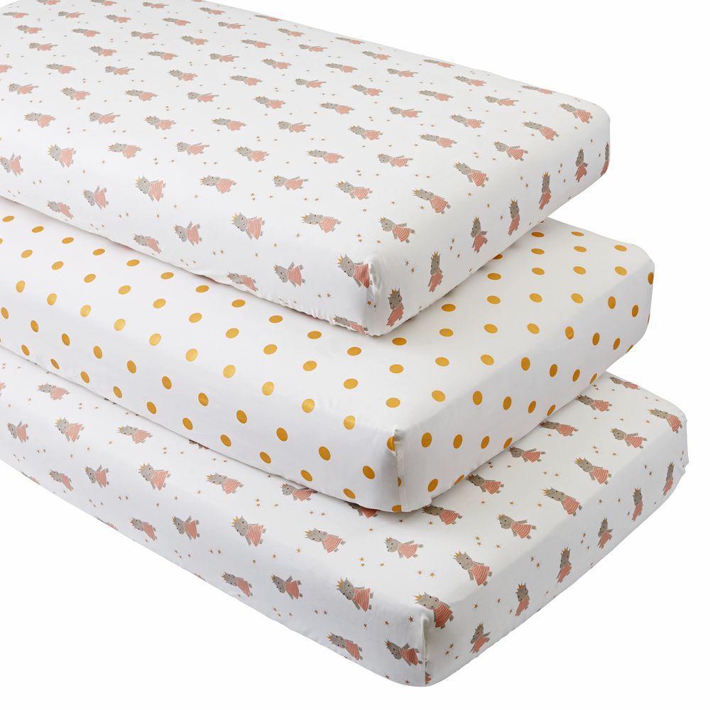 Royal Hippo Crib Fitted Sheets, Set of 3 | Crate & Barrel