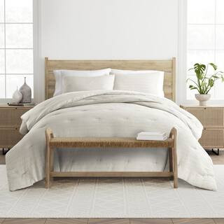 Becky Cameron Waffle Textured 3 Piece All Season Down-Alternative King Comforter Set in Dune COMF... | The Home Depot