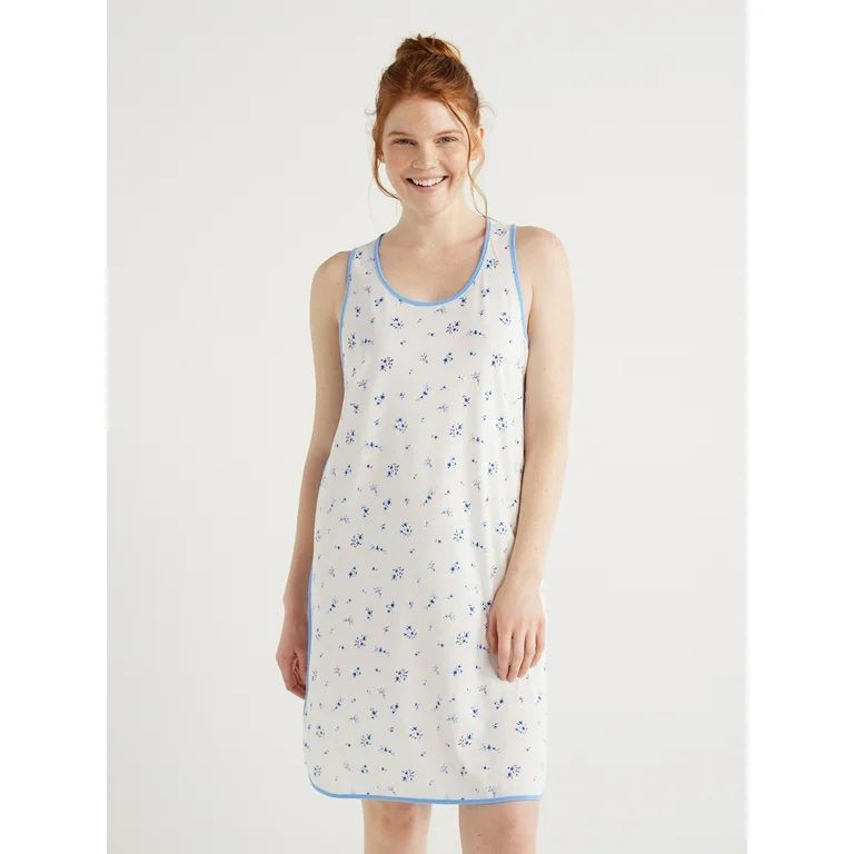 Joyspun Women's Cotton Blend Sleeveless Sleep Chemise, Sizes S to 3X - Walmart.com | Walmart (US)