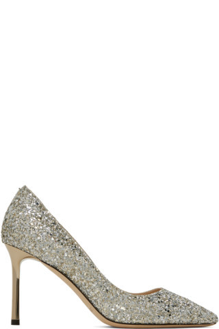 Jimmy Choo - Silver Romy 85 Heels | SSENSE