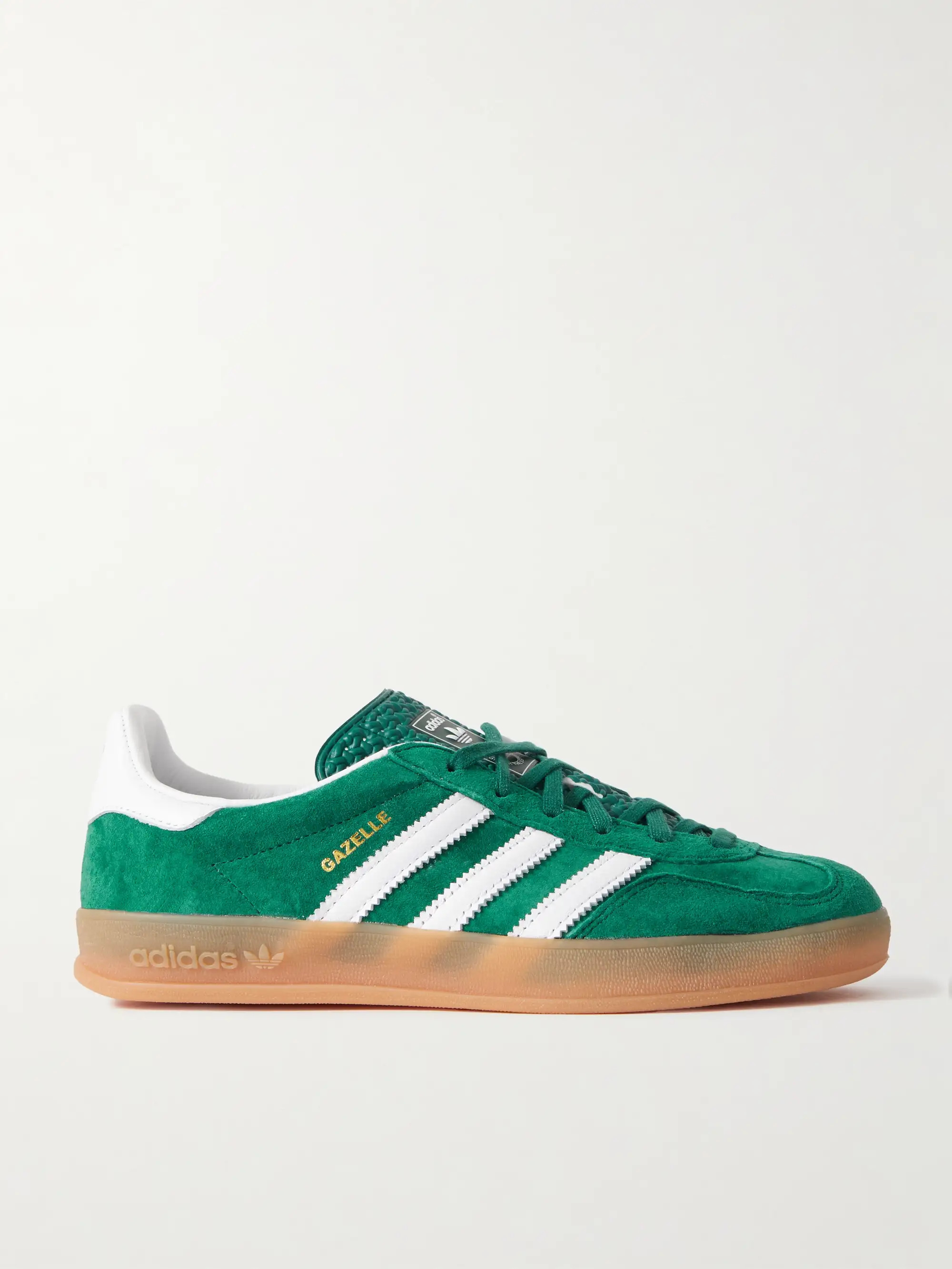 ADIDAS ORIGINALS Gazelle Indoor leather-trimmed suede sneakers | NET-A-PORTER | NET-A-PORTER (UK & EU)