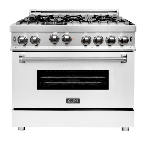 ZLINE 36 in. Professional Gas on Gas Range in Stainless Steel with White Matte Door (RG-WM-36) - ... | Walmart (US)