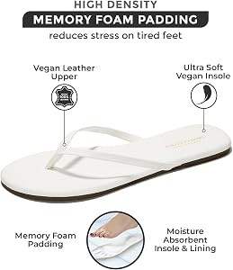 Vegan Leather Womens Sandals & Flip flops for Women - Non-Slip Sandals Women Summer Slippers Beac... | Amazon (US)