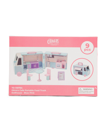 Wooden Cafe Portable Food Truck Dollhouse | TJ Maxx