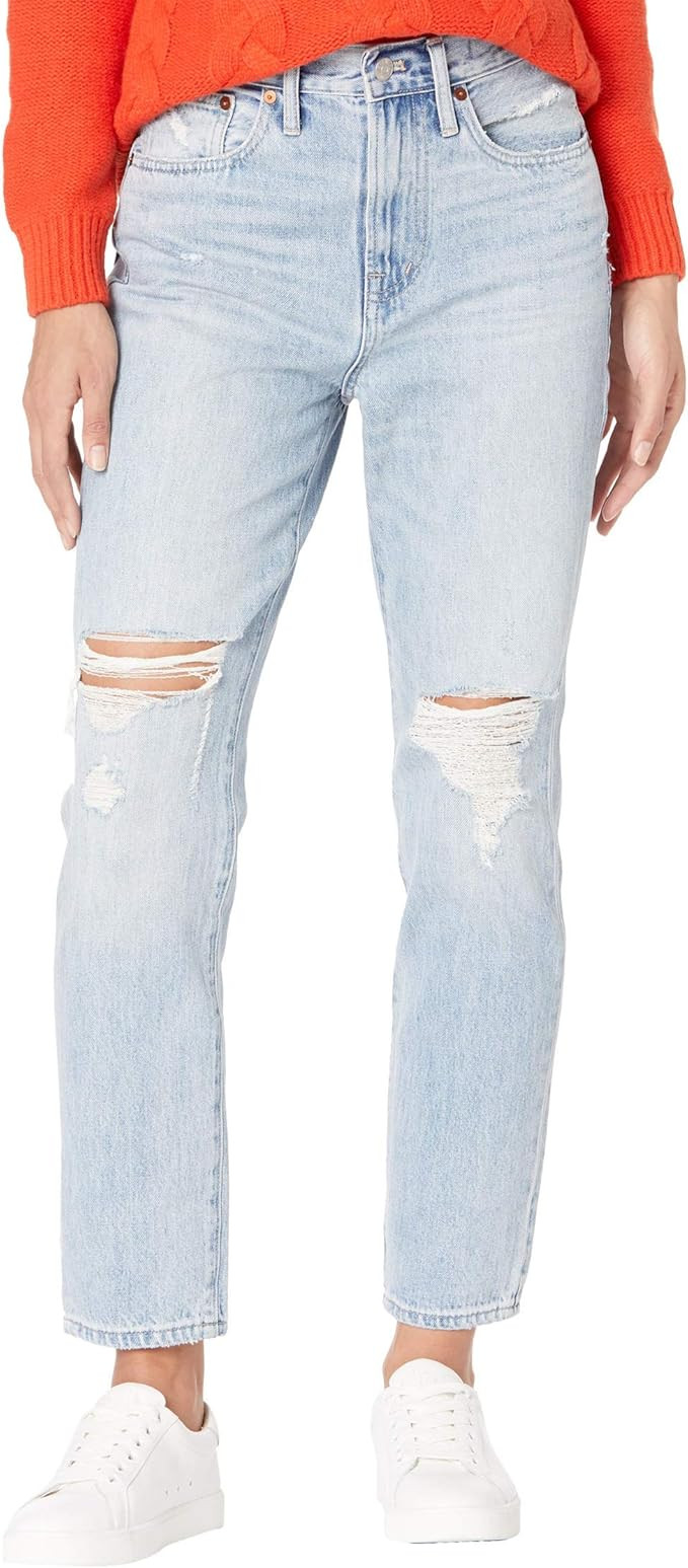 Madewell Women's Classic Straight Jeans in Calabria Wash: Ripped Edition | Amazon (US)
