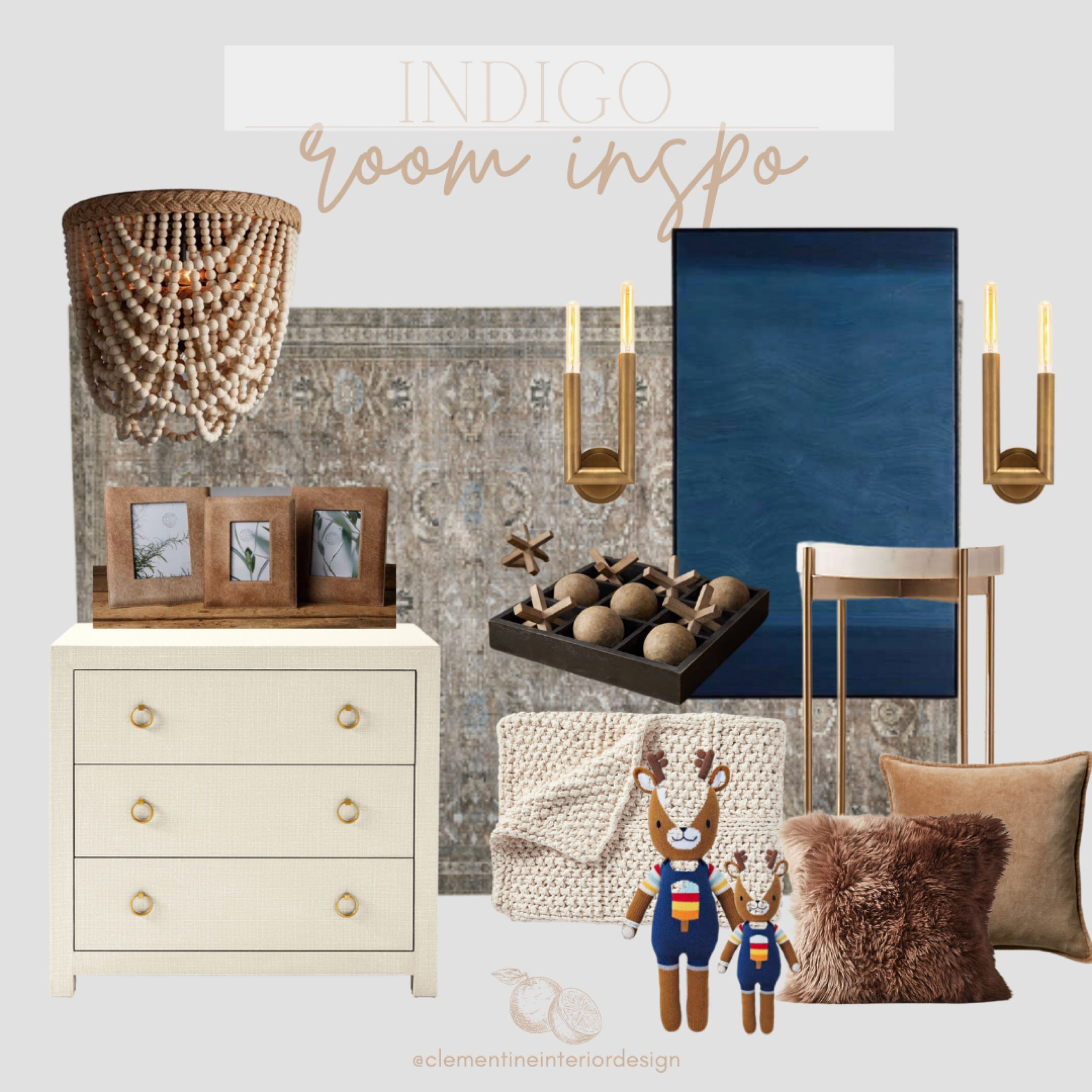 Indigo Blue kids room inspo board🤎

Arhaus
Blue wall art
Cuddle and kind doll
Velvet pillow
Camel pillow
Brass wall sconce
Serena and lily dresser
Beaded chandelier
Loloi rug

#LTKbaby #LTKhome #LTKkids