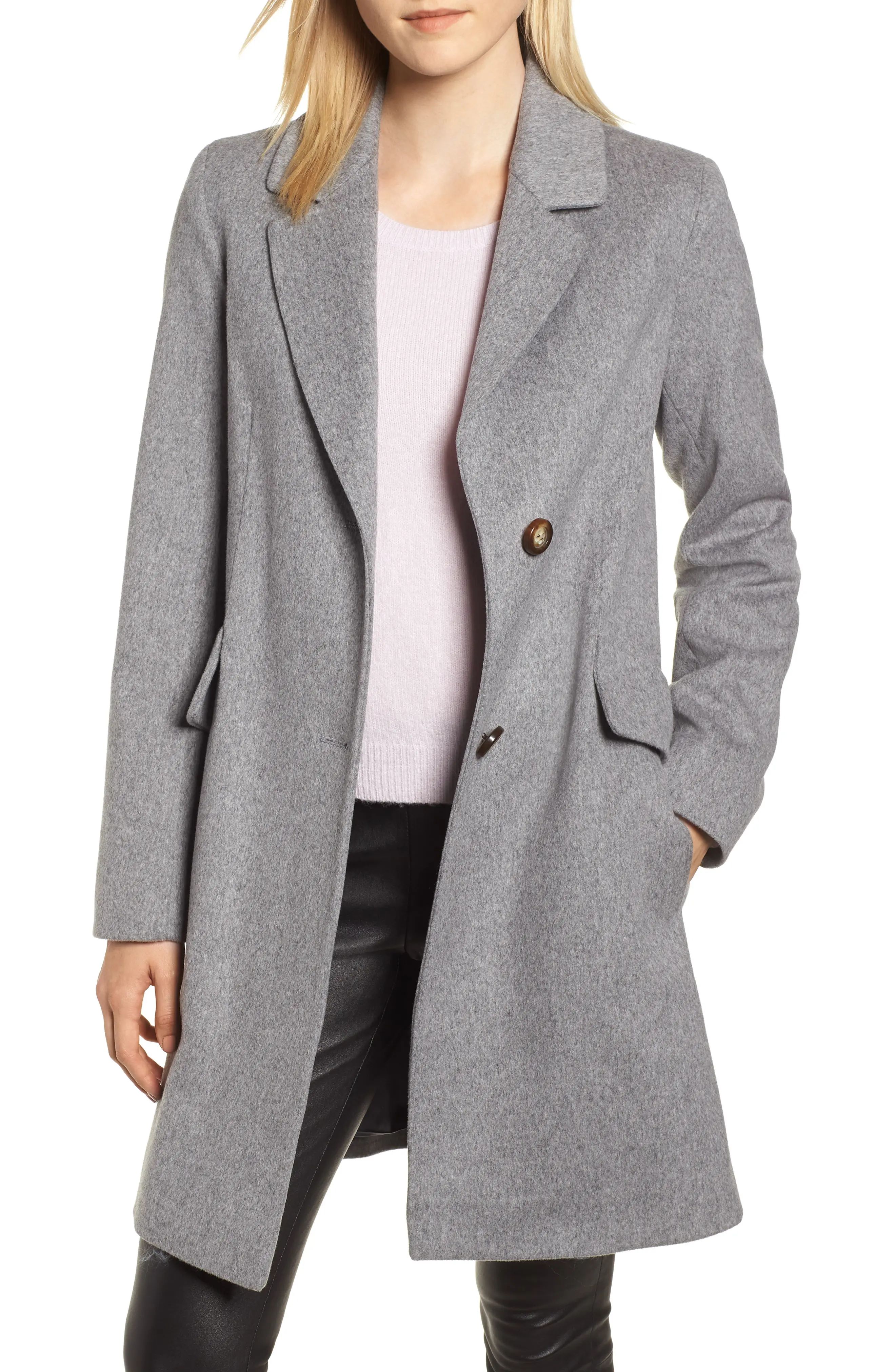 Fleurette Notch Collar Wool Coat | Nordstrom