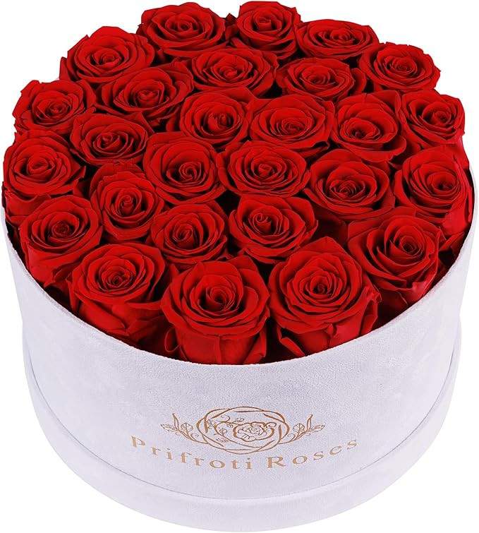 Forever Real Roses in Suede Box - 27-Piece Roses in a Luxury Box - Real Preserved Roses That Last... | Amazon (US)