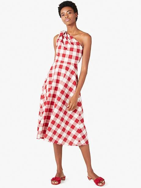 gingham one-shoulder dress | Kate Spade (US)