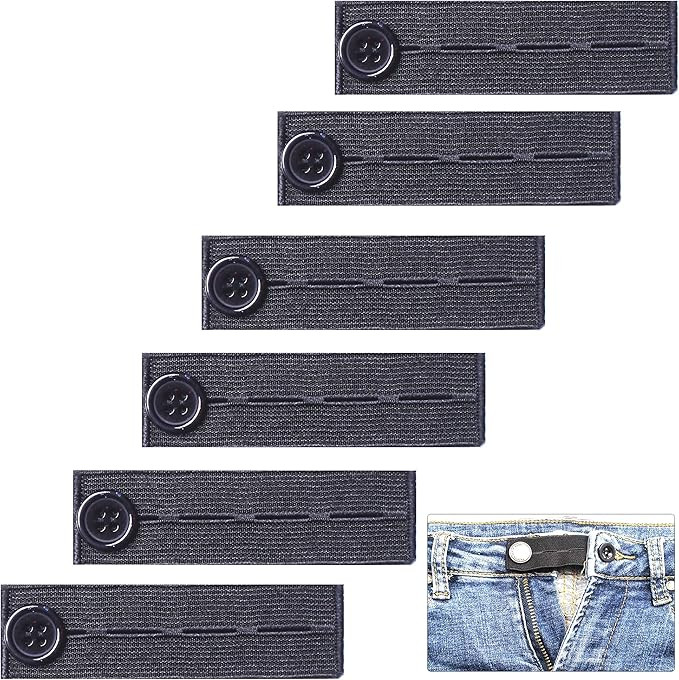 AXEN 6 Pieces Elastic Waist Extenders, Adjustable Wasitband Button Extender for Pants Jeans Trous... | Amazon (US)