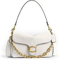 Coach Soft Grain Leather Chain Tabby Shoulder Bag With Chain - Cream | Very (UK)