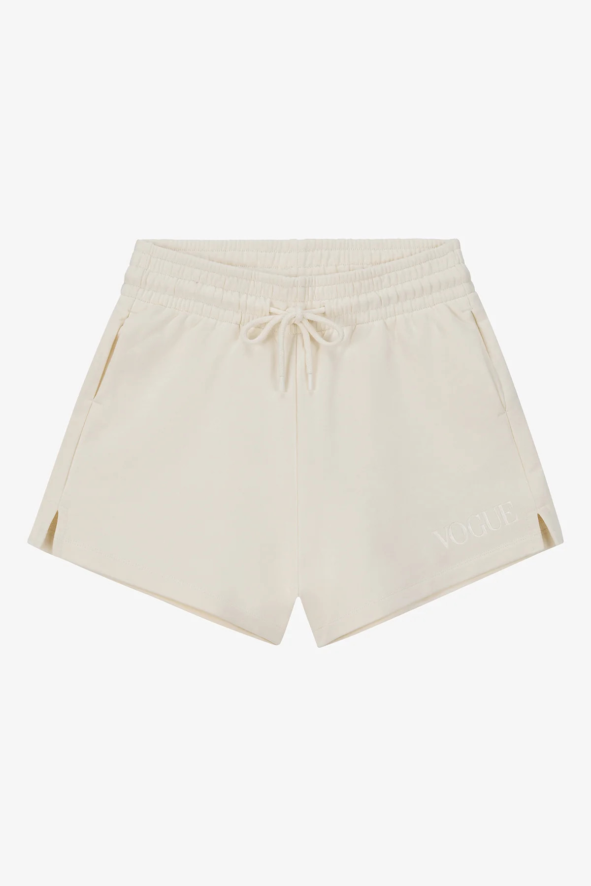 VOGUE Shorts Creme mit tonaler Logo-Stickerei | VOGUE Collection Germany