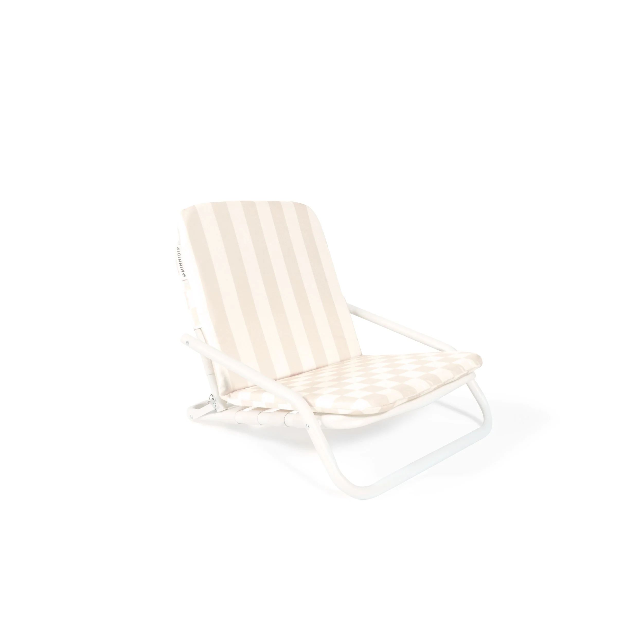 the CHECKER CABANA STRIPE Beach Chair | Minnidip