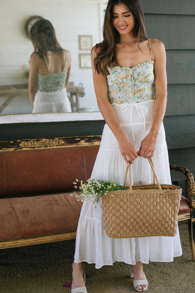 Iris Straw Tote | Morning Lavender