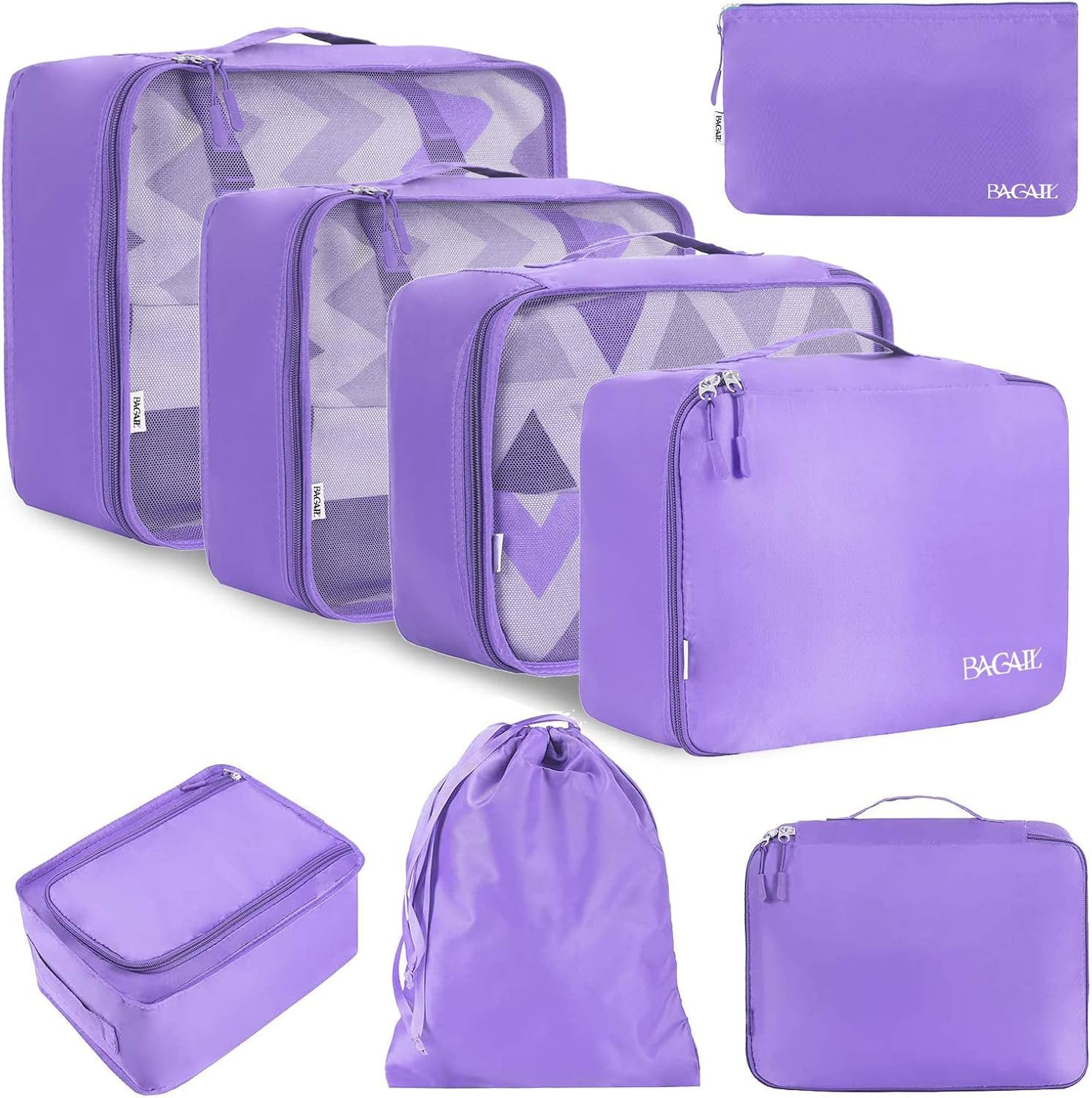 BAGAIL 8 Set Packing Cubes Luggage Packing Organizers for Travel Accessories | Amazon (US)
