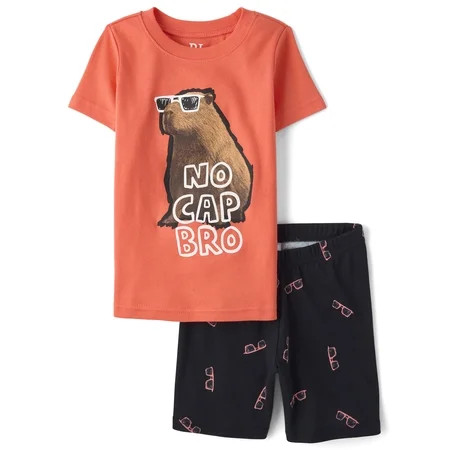 The Children's Place Boys Short Sleeve Capybara Snug Fit Cotton PJs, Sizes 4-16 | Walmart (US)