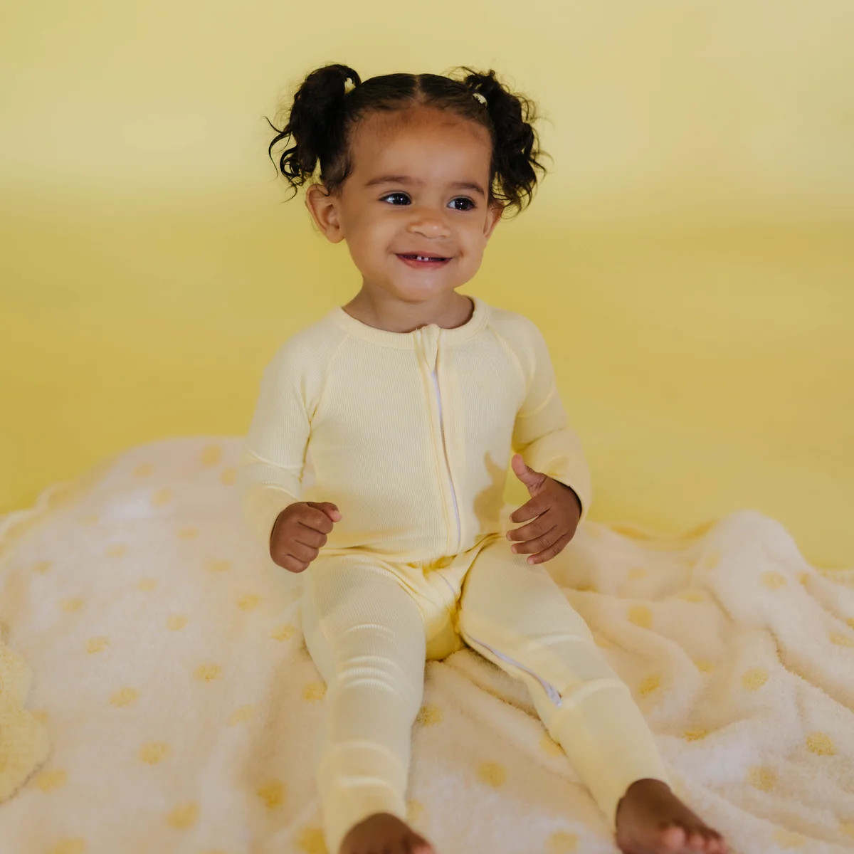 Baby Onesie In Butter Yellow | Staykation | Staykation