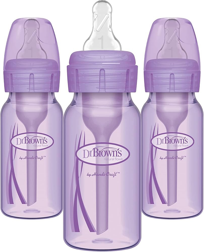 Dr. Brown’s Natural Flow® Anti-Colic Options+™ Narrow Baby Bottles 4 oz/120 mL, with Level 1... | Amazon (US)