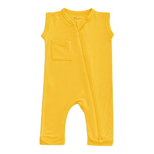 Zipper Sleeveless Romper in Pineapple | Kyte BABY