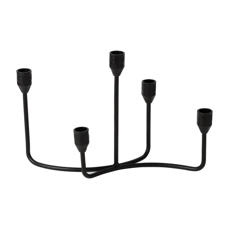 Better Homes & Gardens Decorative Indoor Black Iron Taper Candelabra | Walmart (US)