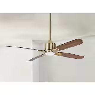 Chelia 56 in. Indoor Gold LED Ceiling Fan with Reversible Blades and Color Changing Technology | The Home Depot