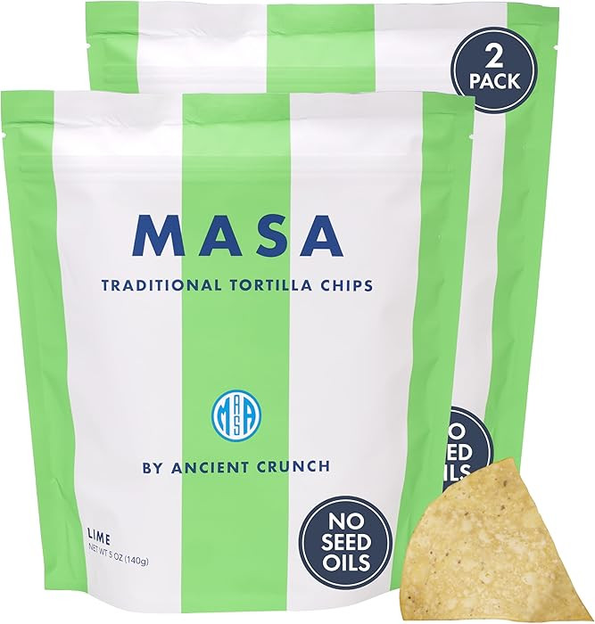 MASA Chips - Lime Flavored Tortilla Chips, Handmade Corn Chips & Crisps - Naturally Grown White C... | Amazon (US)