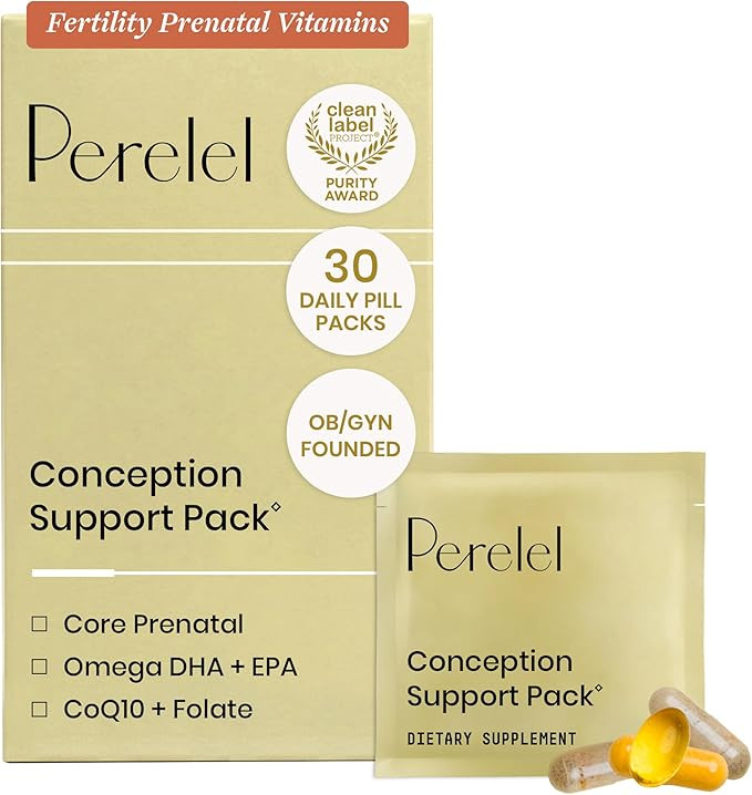 Perelel Conception Support Pack, Prenatal Multivitamin with DHA Omega 3, COQ10 & Folate, Supports... | Amazon (US)