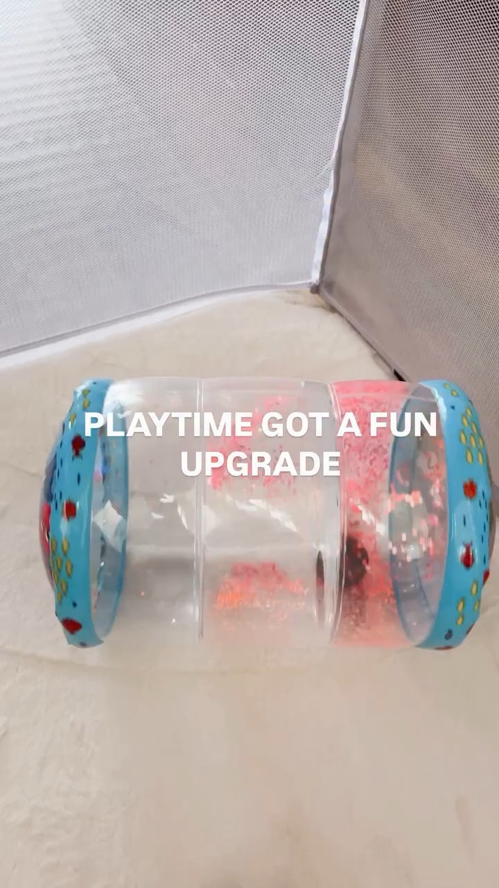 This glows in the dark, has glitter and balls… definitely a fun sensory toy!
