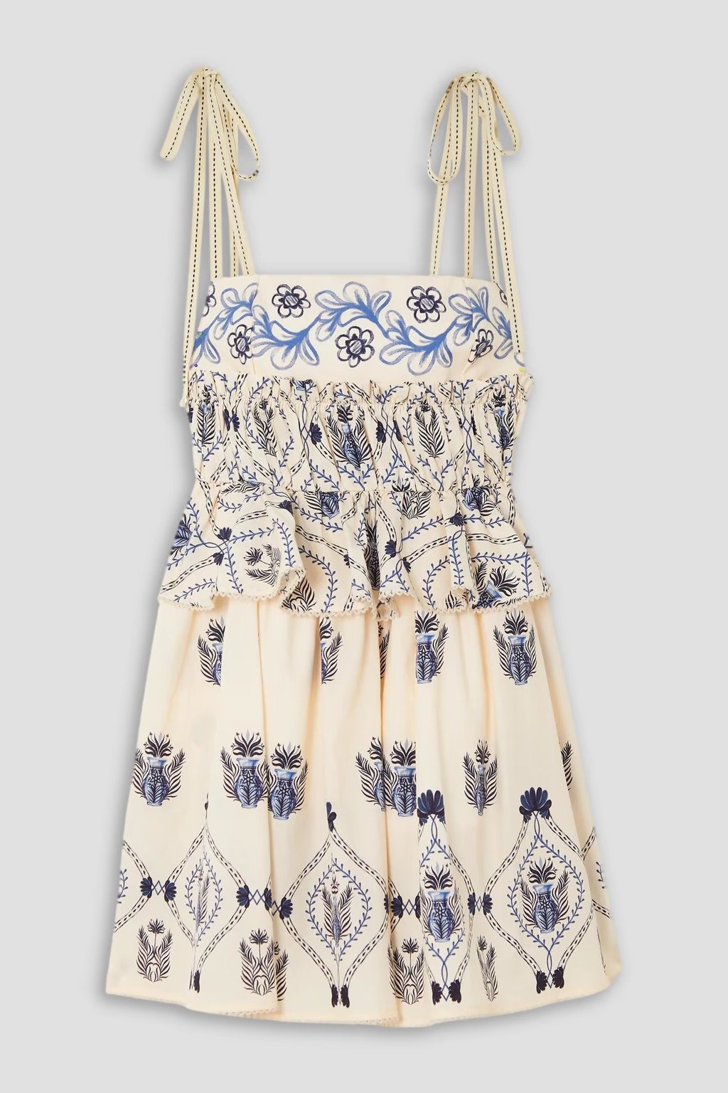 Salvador Jarron printed cotton-poplin peplum mini dress | The Outnet (APAC)