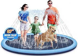 Splash Pad for Kids and Dogs, Extra Large Splash Pad for Toddlers 1-3 and Kids Ages 4-8, Non Slip... | Amazon (US)