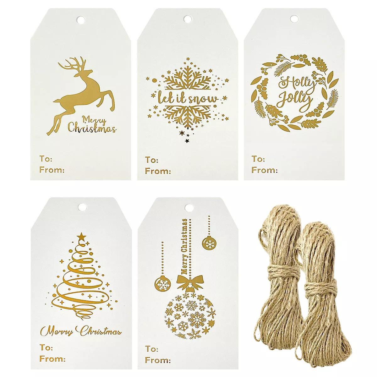 Wrapables Gold Foil Christmas Holiday Gift Tags/Kraft Paper Hang Tags for Gift-Wrapping, Labeling... | Target