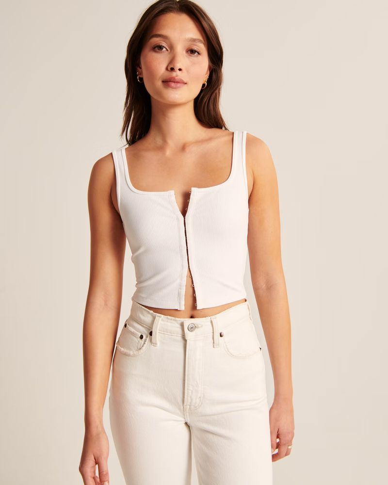 Women's Seamless Rib Fabric Hook-and-Eye Tank | Women's Tops | Abercrombie.com | Abercrombie & Fitch (US)