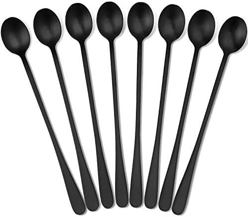 Hiware Matte Black 9-Inch Long Handle Iced Tea Spoon, Coffee Spoon, Ice Cream Spoon, Stainless St... | Amazon (US)