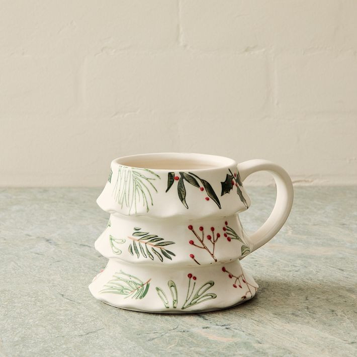 Tannenbaum Winter Berries Stoneware Figural Mug | West Elm (US)