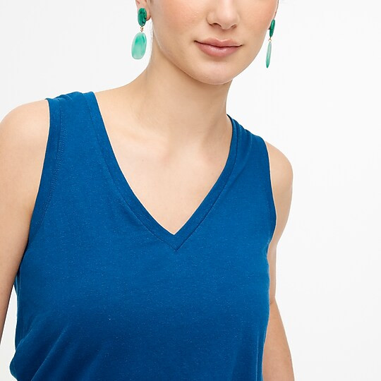 Easy cotton-blend V-neck tank top | J.Crew Factory