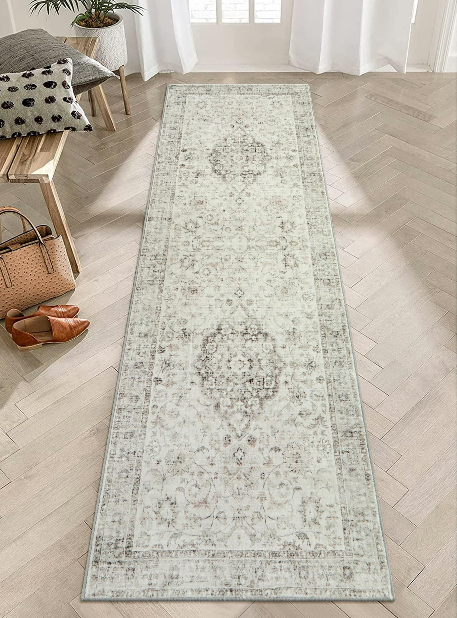 LIVEBOX Washable 2.5x8 Runner Rugs for Entryway Bathroom, Boho Kitchen Floor Mats Long Rug Runner... | Amazon (US)