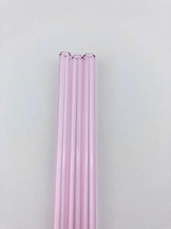 PINK GLASS STRAW  Pink Straws  Reusable Straws  Eco | Etsy | Etsy (US)