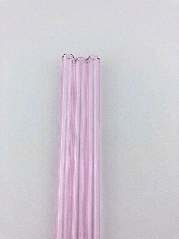 PINK GLASS STRAW  Pink Straws  Reusable Straws  Eco | Etsy | Etsy (US)