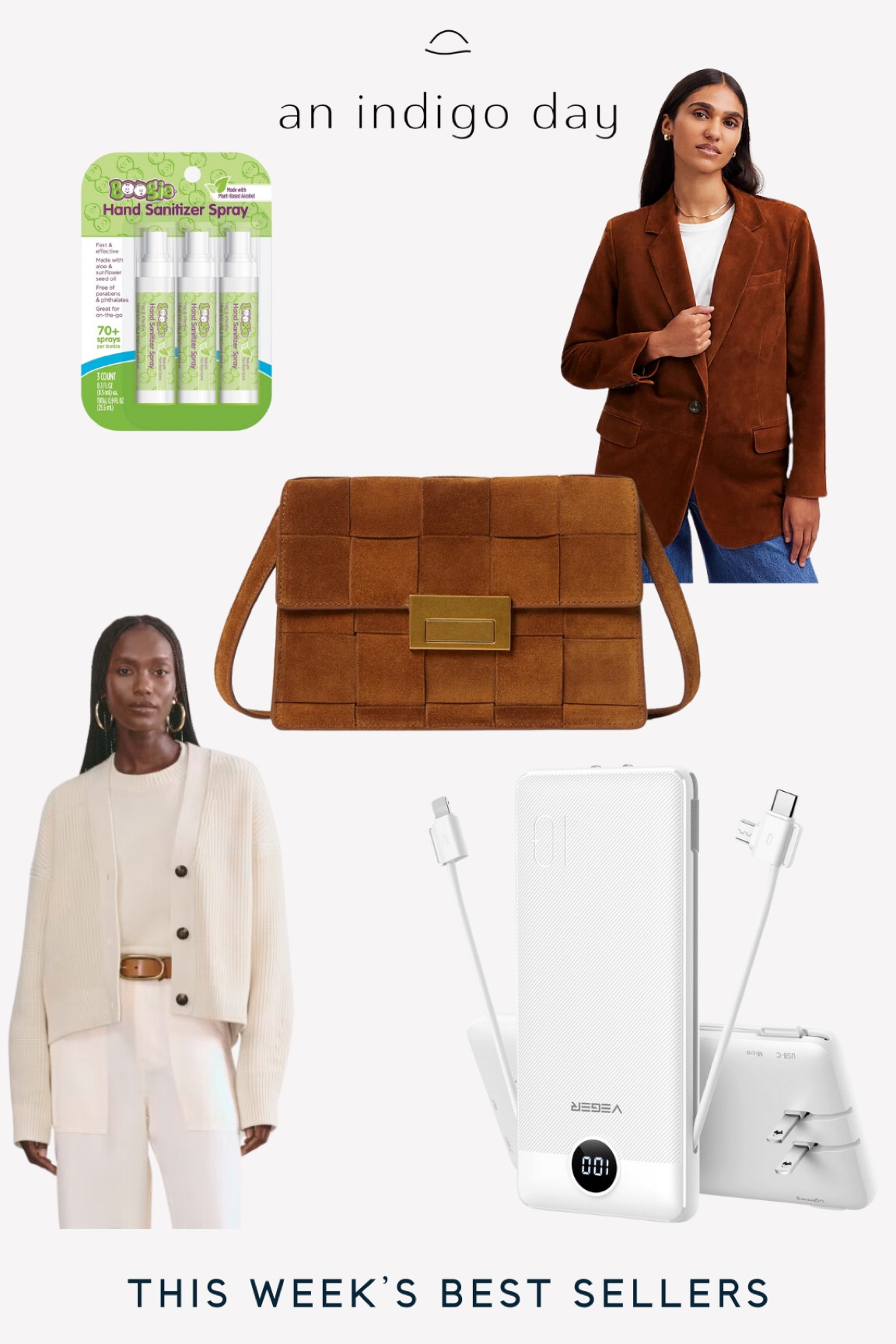 Best sellers from this week. Everlane sweater. Madewell suede blazer. Charger. Suede bag. Hand sanitizer  

#LTKItBag #LTKFindsUnder100 #LTKStyleTip