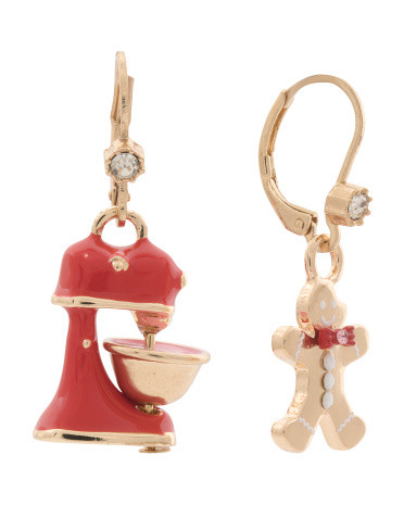Gingerbread Mixer Mismatched Earrings | TJ Maxx