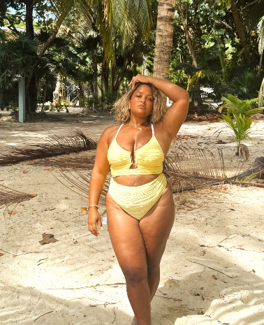 Island vibes in my favorite yellow bikini. 🌴 Finding the perfect fit for midsize petite bodies. 

 #LTKHoliday #LTKMidsize #LTKPetite