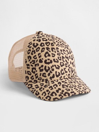 Kids Leopard Corduroy Trucker Hat | Gap (US)