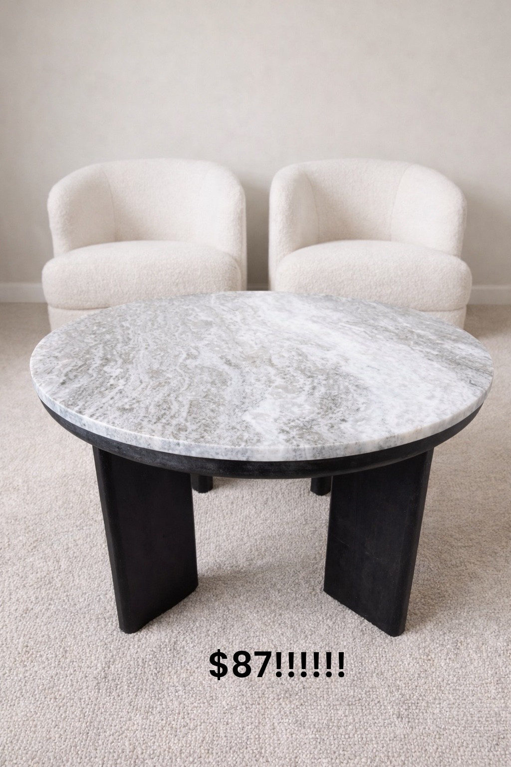 Nooooo way 🤯🚨 this marble top coffee table is only $87 right now!!!! I’ve never seen a price like this for this style, genuine marble, and the size! 