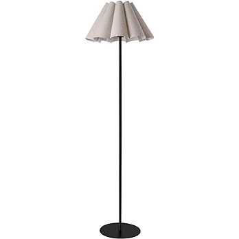 KUNJOULAM Modern Floor Lamp, Black Pole Floor Lamps, Simple Design Tall Lamp with Beige Lampshade... | Amazon (US)