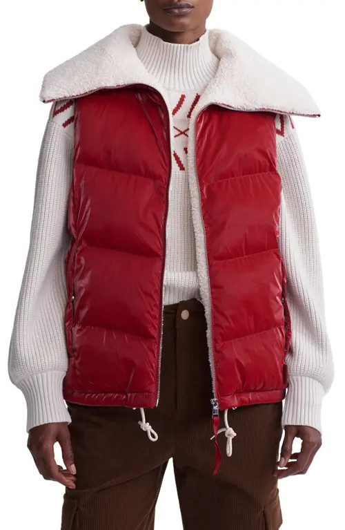 Varley Brock Fleece Lined Puffer Vest in Red Dahlia at Nordstrom, Size Small | Nordstrom