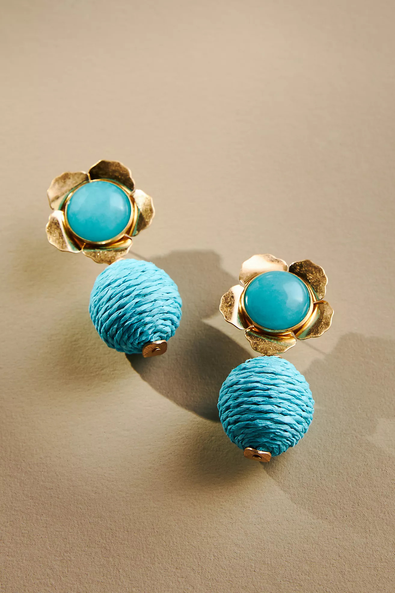 Floral Raffia Drop Earrings | Anthropologie (US)