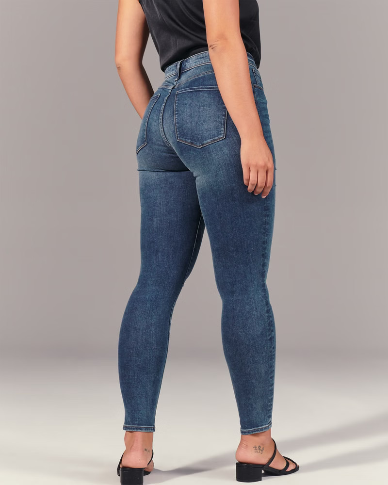 Ripped High Rise Super Skinny Jeans | Abercrombie & Fitch (UK)