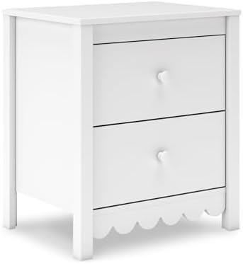 Signature Design by Ashley Hallityn Minimalist 2 Drawer Nightstand, Smooth-Gliding Drawers, Wood,... | Amazon (US)