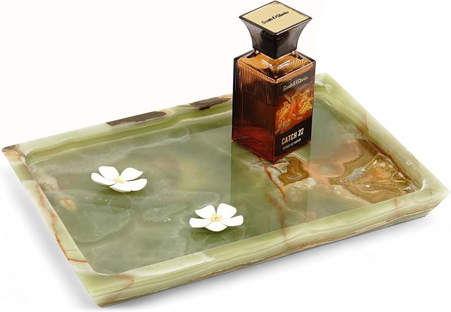 Radicaln Marble Rectangle Serving Tray 12" Inches Handmade Green Serving Platter for Kitchen Orga... | Amazon (US)