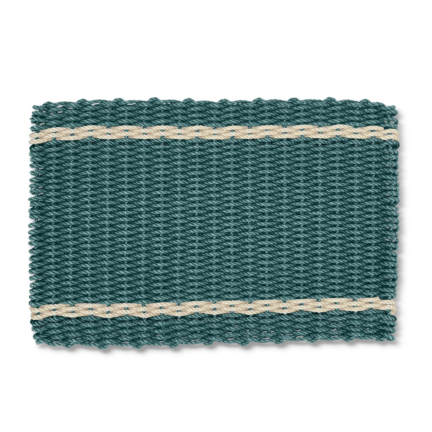 Front Door Mats Outdoor, Lobster Rope Doormats, Spruce with Light Tan | The New England Trading Company